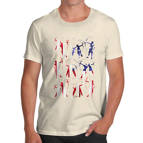 Funny Tshirts For Men USA Archery Silhouette Men's T-Shirt Large Natural