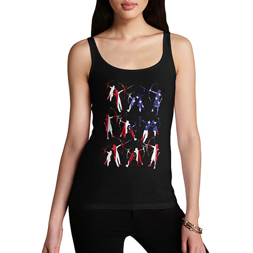 Funny Tank Top For Women Sarcasm USA Archery Silhouette Women's Tank Top Small Black