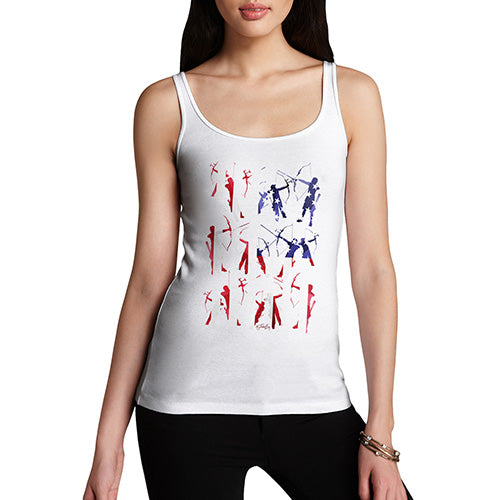 Funny Gifts For Women USA Archery Silhouette Women's Tank Top Small White