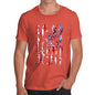 Novelty Tshirts Men USA Athletics Silhouette Men's T-Shirt Large Orange