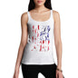 Womens Funny Tank Top USA Athletics Silhouette Women's Tank Top X-Large White