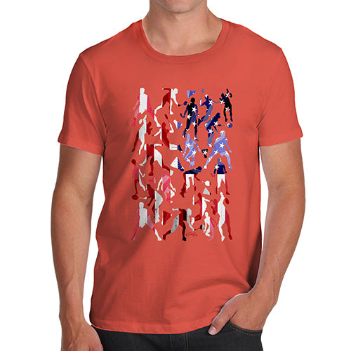 Funny Tshirts For Men USA Badminton Silhouette Men's T-Shirt Small Orange