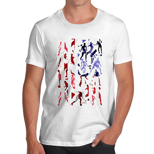 Novelty Tshirts Men Funny USA Badminton Silhouette Men's T-Shirt Small White