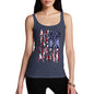 Funny Tank Top For Women USA Badminton Silhouette Women's Tank Top Large Navy