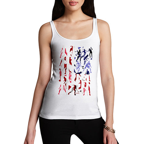 Funny Tank Tops For Women USA Badminton Silhouette Women's Tank Top Small White