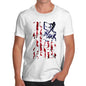 Mens Novelty T Shirt Christmas USA Baseball Silhouette Men's T-Shirt Small White