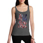 Womens Funny Tank Top USA Baseball Silhouette Women's Tank Top Large Dark Grey