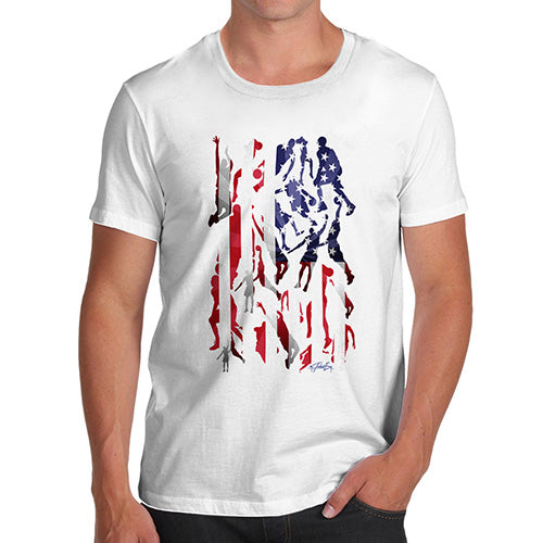 Funny Tshirts For Men USA Basketball Silhouette Men's T-Shirt Medium White