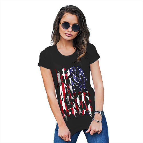 Funny Gifts For Women USA Basketball Silhouette Women's T-Shirt Large Black