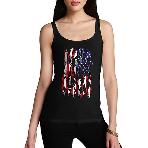 Funny Tank Top For Mum USA Basketball Silhouette Women's Tank Top Small Black