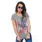 Funny T Shirts For Mum USA BMX Silhouette Women's T-Shirt Large Light Grey