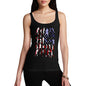 Womens Humor Novelty Graphic Funny Tank Top USA Boxing Silhouette Women's Tank Top Large Black