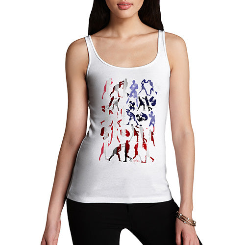 Funny Tank Tops For Women USA Boxing Silhouette Women's Tank Top Small White