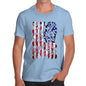 Mens Novelty T Shirt Christmas USA Cycling Silhouette Men's T-Shirt X-Large Sky Blue