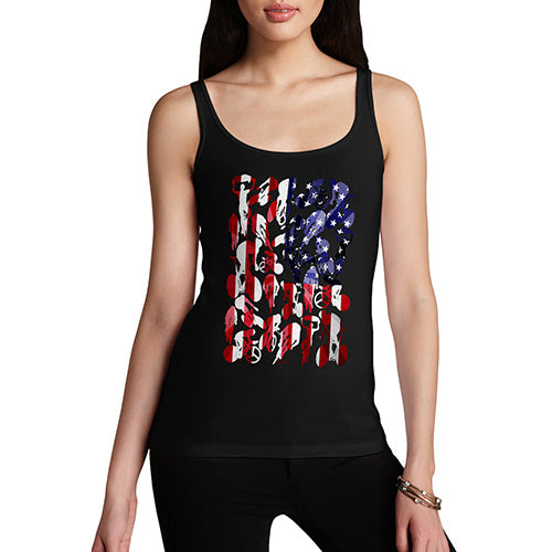 Womens Funny Tank Top USA Cycling Silhouette Women's Tank Top Medium Black