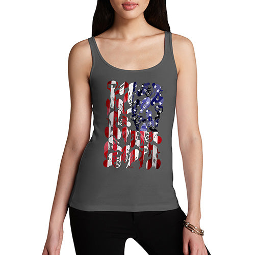 Funny Tank Top For Women Sarcasm USA Cycling Silhouette Women's Tank Top Medium Dark Grey