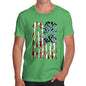 Funny Tshirts For Men USA Diving Silhouette Men's T-Shirt X-Large Green