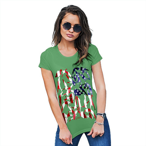 Womens T-Shirt Funny Geek Nerd Hilarious Joke USA Diving Silhouette Women's T-Shirt X-Large Green