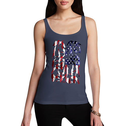 Funny Tank Top For Women Sarcasm USA Diving Silhouette Women's Tank Top Medium Navy