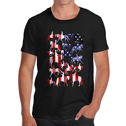 Funny T-Shirts For Men USA Dressage Silhouette Men's T-Shirt X-Large Black