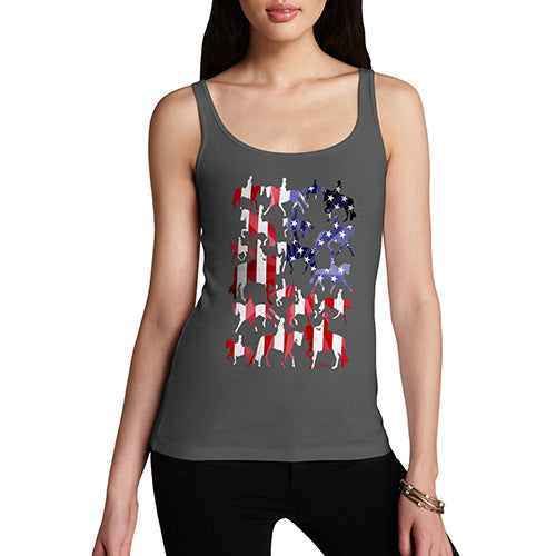 Funny Tank Top For Mom USA Dressage Silhouette Women's Tank Top X-Large Dark Grey