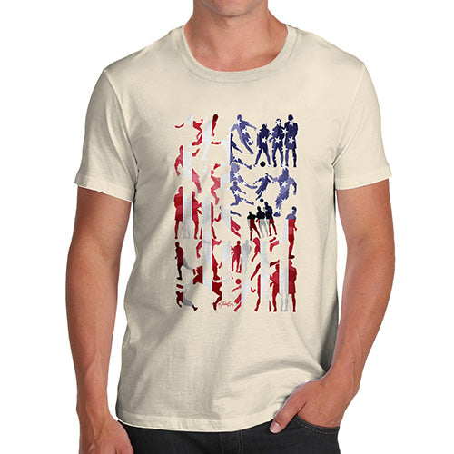 Mens Humor Novelty Graphic Sarcasm Funny T Shirt USA Football Silhouette Men's T-Shirt Medium Natural