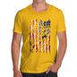 Funny T Shirts For Dad USA Football Silhouette Men's T-Shirt Medium Yellow