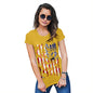 Funny T-Shirts For Women Sarcasm USA Football Silhouette Women's T-Shirt Medium Yellow