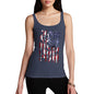 Womens Funny Tank Top USA Football Silhouette Women's Tank Top X-Large Navy