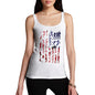 Womens Funny Tank Top USA Football Silhouette Women's Tank Top Medium White