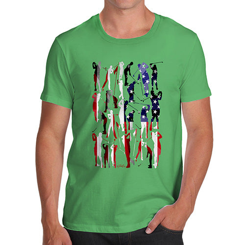 Novelty Tshirts Men USA Golf Silhouette Men's T-Shirt X-Large Green