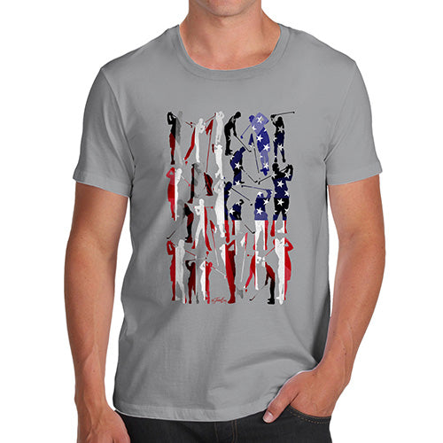 Funny T Shirts For Men USA Golf Silhouette Men's T-Shirt Medium Light Grey