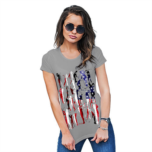 Funny Tee Shirts For Women USA Golf Silhouette Women's T-Shirt Small Light Grey