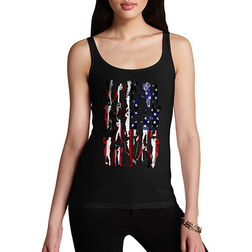 Funny Tank Tops For Women USA Golf Silhouette Women's Tank Top Large Black