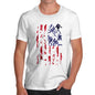 Novelty Tshirts Men USA Hockey Silhouette Men's T-Shirt Medium White