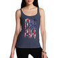 Women Funny Sarcasm Tank Top USA Hockey Silhouette Women's Tank Top Large Navy