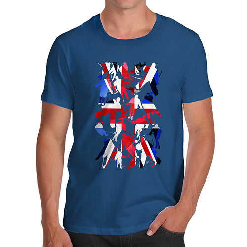 Mens Novelty T Shirt Christmas GB Ice Hockey Silhouette Men's T-Shirt Small Royal Blue