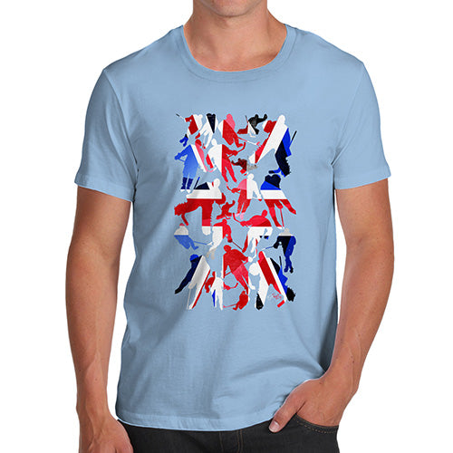 Funny T Shirts For Dad GB Ice Hockey Silhouette Men's T-Shirt Medium Sky Blue