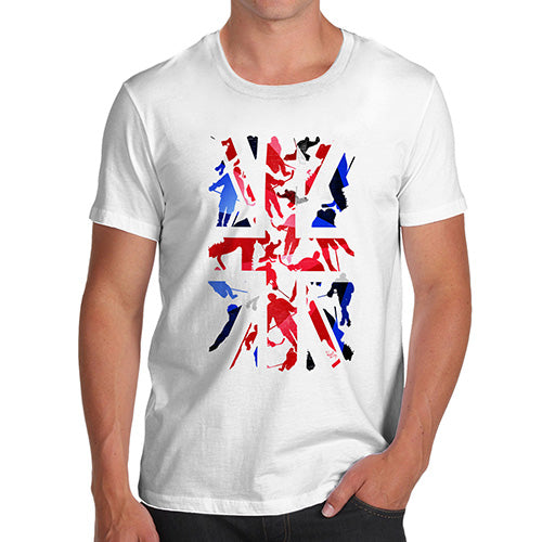Novelty Tshirts Men GB Ice Hockey Silhouette Men's T-Shirt Medium White