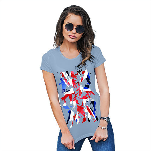 Womens Funny Sarcasm T Shirt GB Ice Hockey Silhouette Women's T-Shirt Medium Sky Blue