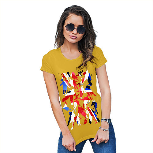 Womens T-Shirt Funny Geek Nerd Hilarious Joke GB Ice Hockey Silhouette Women's T-Shirt Small Yellow