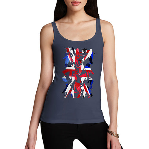 Funny Tank Top For Women Sarcasm GB Ice Hockey Silhouette Women's Tank Top Medium Navy