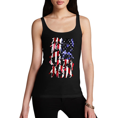 Funny Tank Top For Women Sarcasm USA Ice Hockey Silhouette Women's Tank Top Large Black