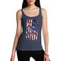 Funny Tank Top For Mum USA Ice Hockey Silhouette Women's Tank Top Medium Navy