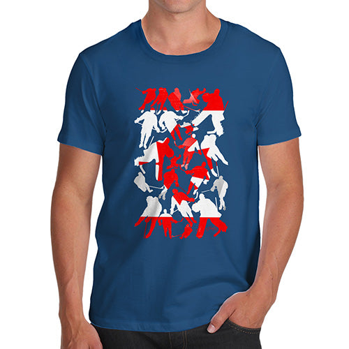 Funny Mens T Shirts Canada Ice Hockey Silhouette Men's T-Shirt Small Royal Blue