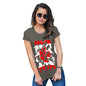 Womens Funny T Shirts Canada Ice Hockey Silhouette Women's T-Shirt Small Khaki