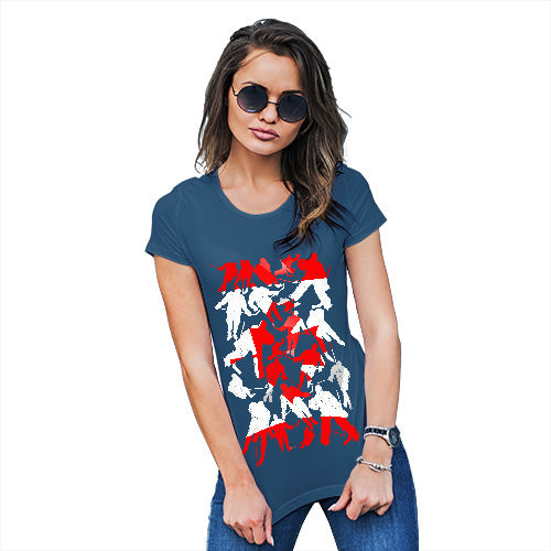 Funny T Shirts For Mum Canada Ice Hockey Silhouette Women's T-Shirt Small Royal Blue