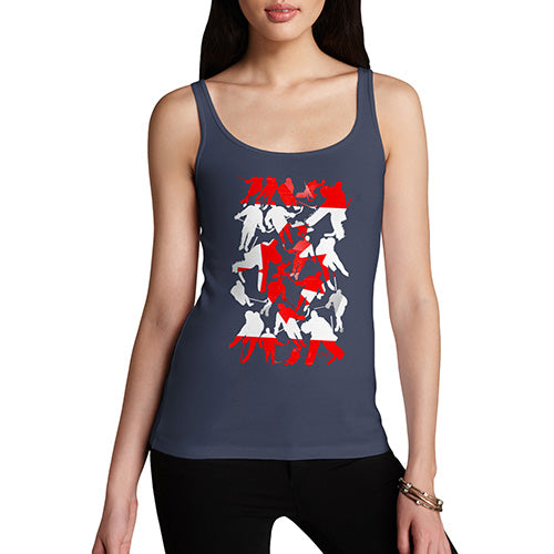 Funny Tank Top For Mom Canada Ice Hockey Silhouette Women's Tank Top Large Navy