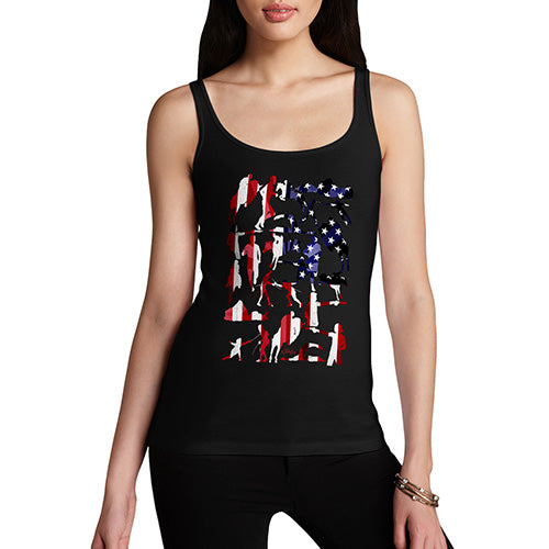 Funny Gifts For Women USA Modern Pentathlon Silhouette Women's Tank Top Medium Black