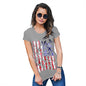 Novelty Gifts For Women USA Mountain Biking Silhouette Women's T-Shirt Small Light Grey